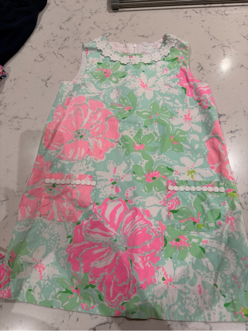 Lilly Pulitzer Girls Floral Shift Dress in Pink and Mint